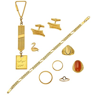 Lot 2265 - Group of Gold Jewelry