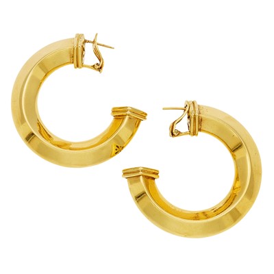 Lot 1022 - Pair of Gold Hoop Earrings