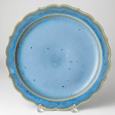 Lot 242 - A Chinese Jun Type Porcelain Barbed Rim Dish