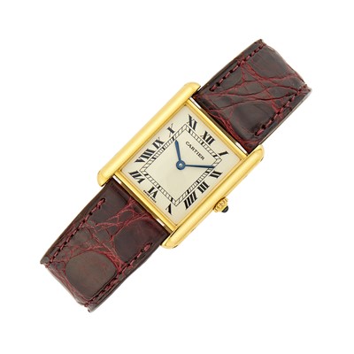 Lot 1206 - Cartier Gold 'Tank' Wristwatch, Ref. MG218498