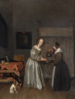 Lot 9 - Follower of Gerard ter Borch