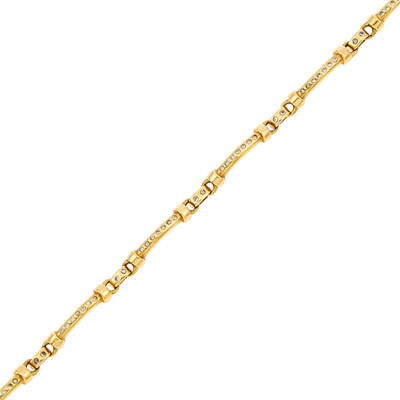 Lot 1202 - Gold and Diamond Bracelet