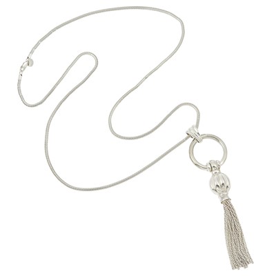 Lot 1277 - Tiffany & Co. Long Silver Pendant Tassel Necklace