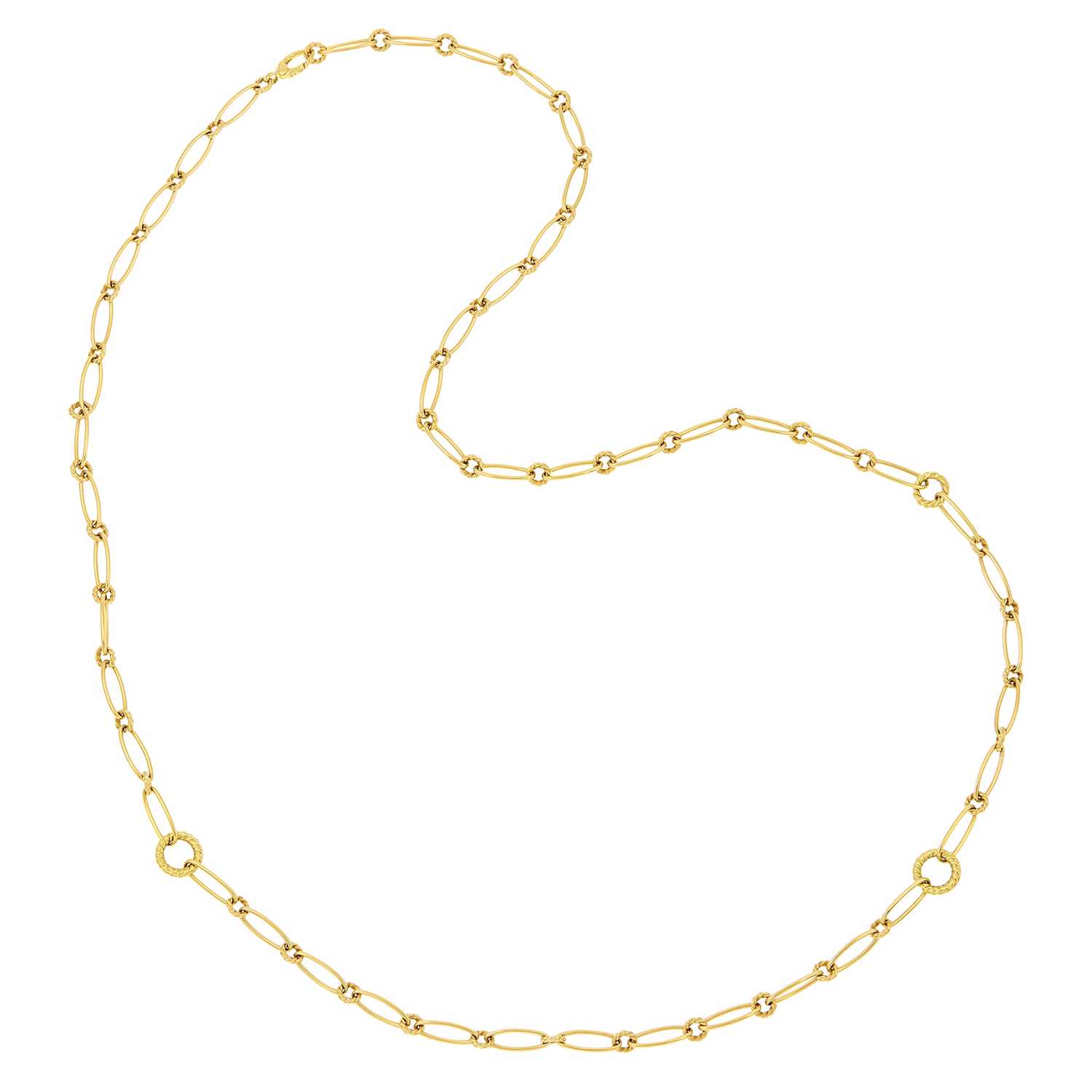 Lot 1002 - David Yurman Long Gold Link Necklace