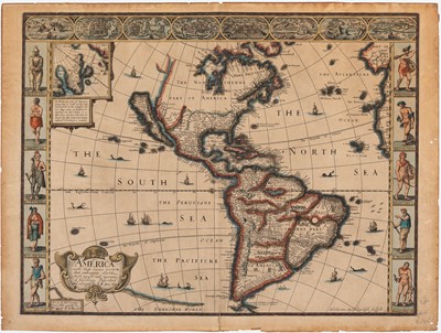 Lot 121 - The rare first state of Speed's 1626 map of the Americas