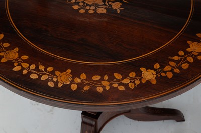 Lot 269 - Continental Inlaid Rosewood Tilt Top Table