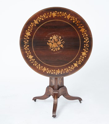 Lot 269 - Continental Inlaid Rosewood Tilt Top Table