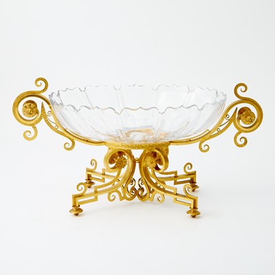 Lot 327 - Gilt-Bronze and Cut Glass Center Bowl