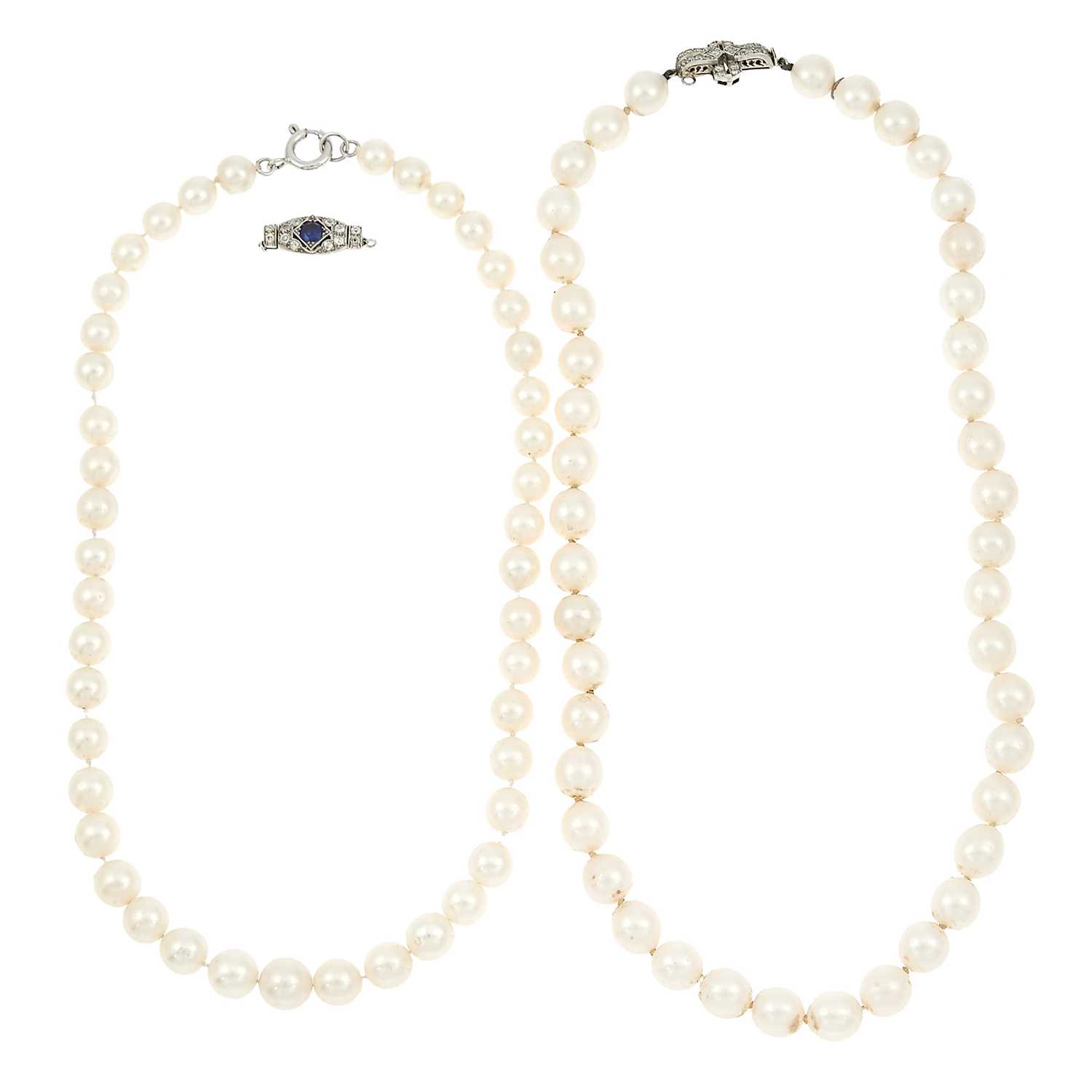 Lot 1189 - Two Cultured Pearl Necklaces