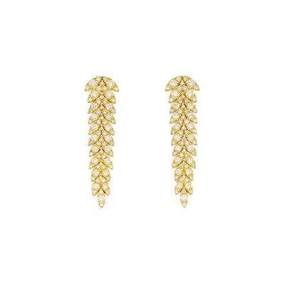 Lot 1037 - Gold and Diamond Flexible Earrings