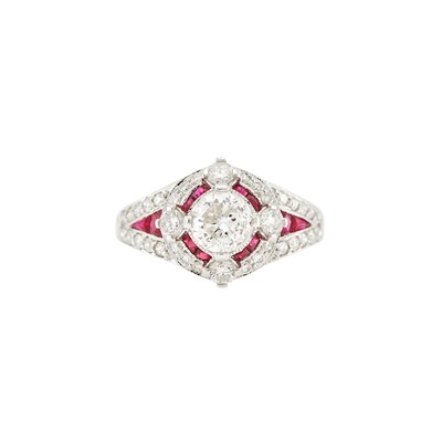 Lot 2205 - White Gold, Ruby and Diamond Ring