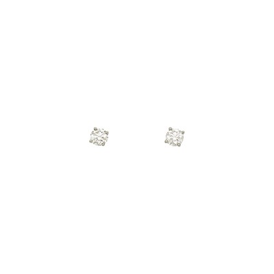 Lot 1258 - Tiffany & Co. Pair of Platinum and Diamond Stud Earrings