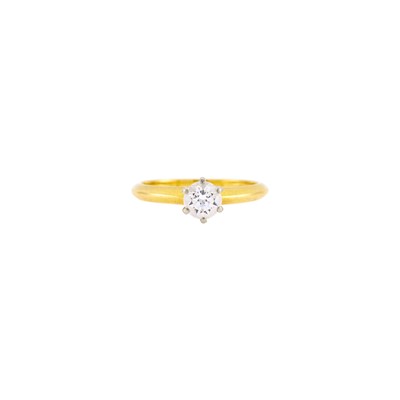 Lot 1286 - Tiffany & Co. Gold, Platinum and Diamond Ring