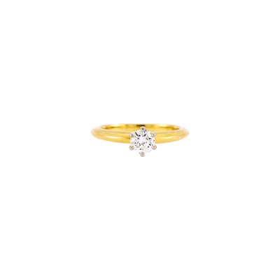 Lot 1234 - Tiffany & Co. Gold, Platinum and Diamond Ring
