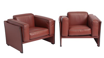 Lot 267 - Pair of Mario Bellini for Cassina Leather Upholstered Armchairs