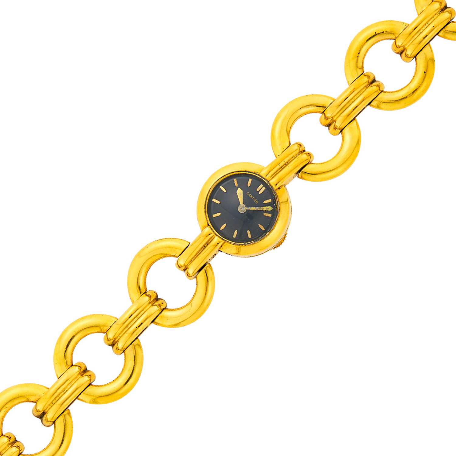 Lot 1137 - Cartier Gold Circle Link Wristwatch