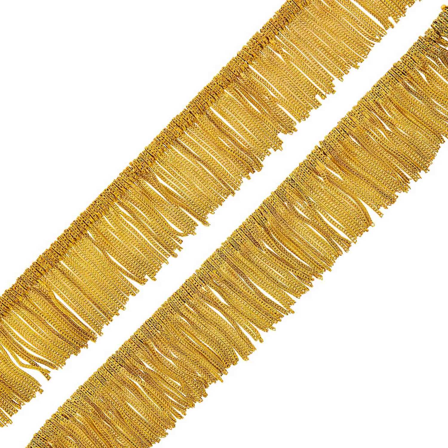 Lot 1116 - Gold Fringe Bracelet and Fringe Section