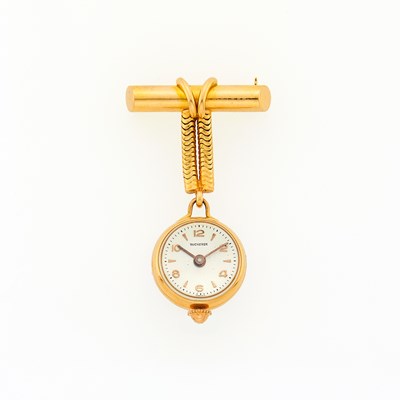 Lot 2061 - Bucherer Gold Lapel Watch Pin