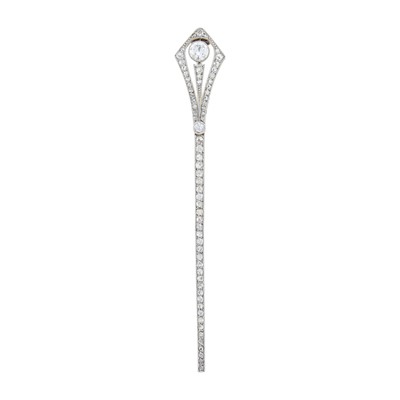 Lot 2172 - Platinum and Diamond Bar Brooch