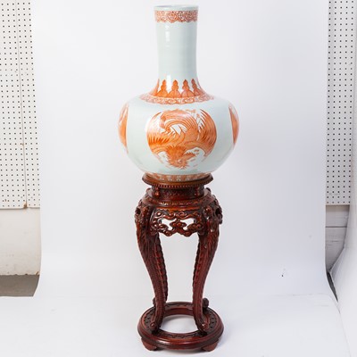 Lot 93 - A Large Chinese Iron Red Porcelain Bottle Vase