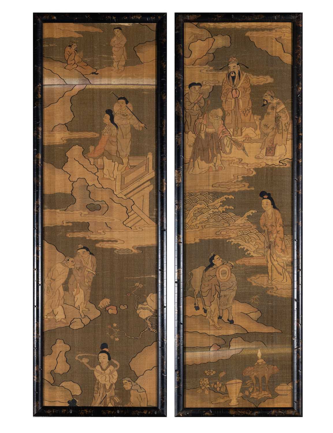 Lot 93 - A Pair of Chinese Kesi Silk Panels