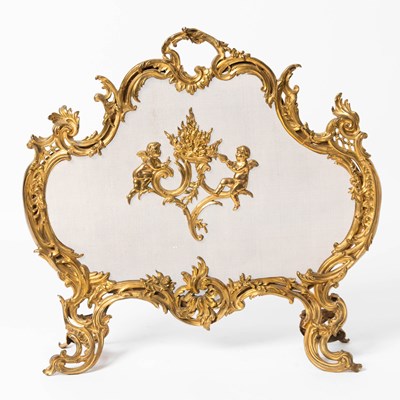 Lot 300 - Louis XV Style Gilt Brass Fireplace Screen
