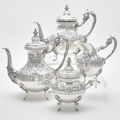 Lot 1185 - Italian Silver Four-Piece Tea and Coffee Service