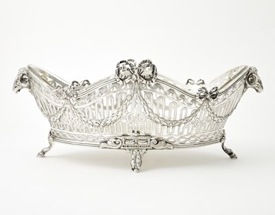Lot 271 - Continental Silver Oval Footed Basket with Glass Liner