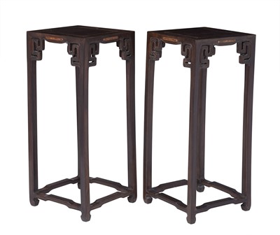 Lot 228 - A Pair of Chinese Hardwood Stands