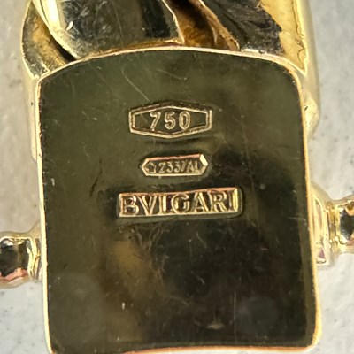 Lot 82 - Bulgari Gold and Diamond Curb Link Bracelet