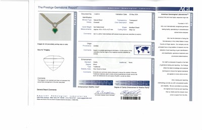 Lot 1137 - Mellerio Gold, Emerald and Diamond Pendant-Necklace, France