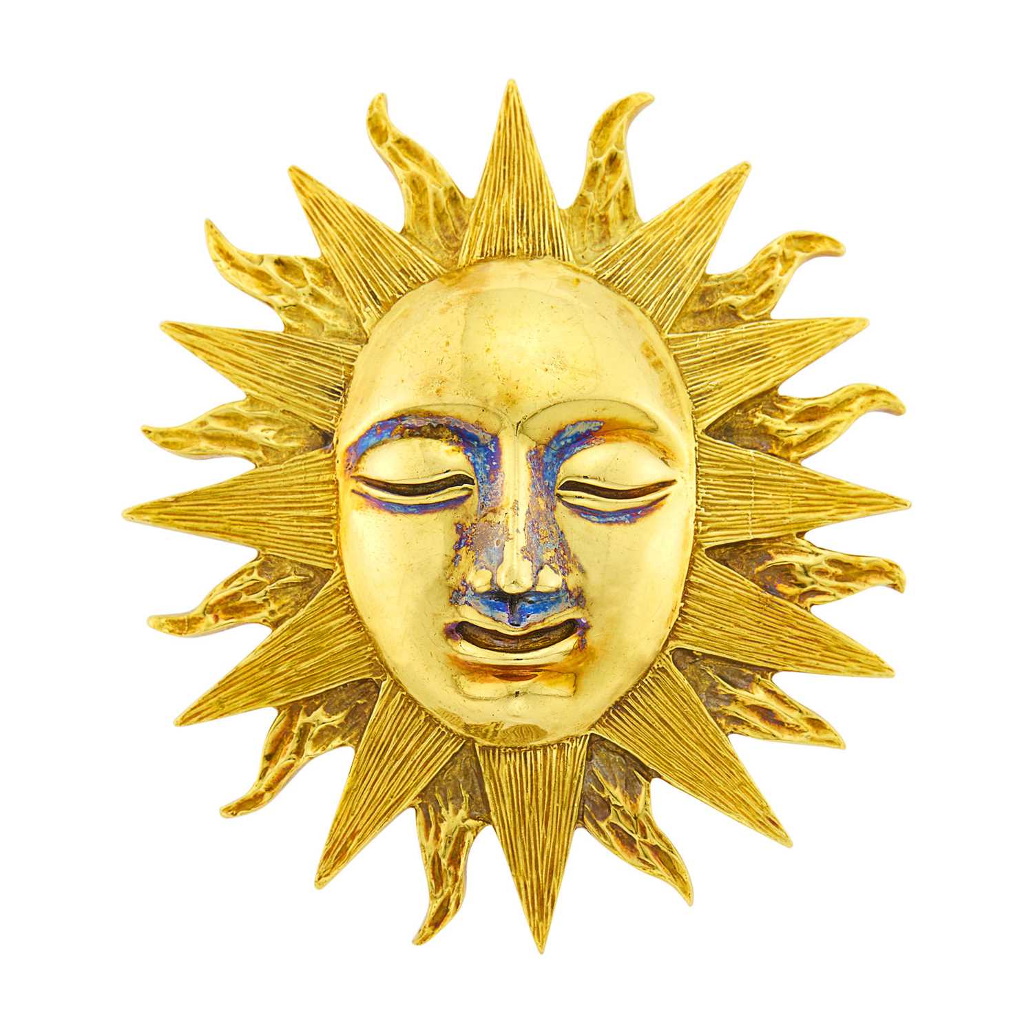 Lot 1117 - Boris LeBeau Gold Sun Pendant-Brooch