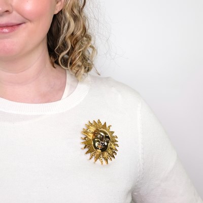 Lot 1117 - Boris LeBeau Gold Sun Pendant-Brooch
