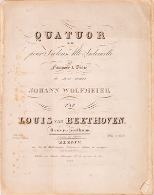 Lot 579 - First edition of a late Beethoven work