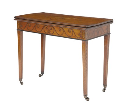 Lot 382 - George III Satinwood and Marquetry Games Table