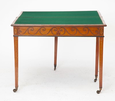 Lot 152 - George III Satinwood and Marquetry Games Table