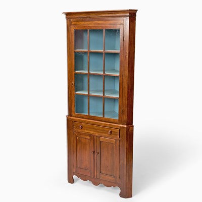 Lot 373 - Chippendale Maple Corner Cupboard