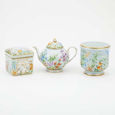 Lot 154 - Tiffany & Co. for Le Tallec Porcelain "Fleurs Sur Fond Gris" Pattern Hand-Painted Dinner Service