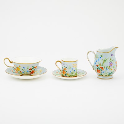 Lot 154 - Tiffany & Co. for Le Tallec Porcelain "Fleurs Sur Fond Gris" Pattern Hand-Painted Dinner Service