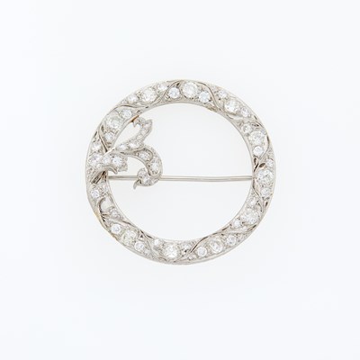 Lot 2169 - Platinum and Diamond Wreath Brooch