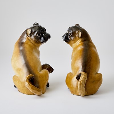 Lot 440 - Pair of Meissen Porcelain Figures of Pugs