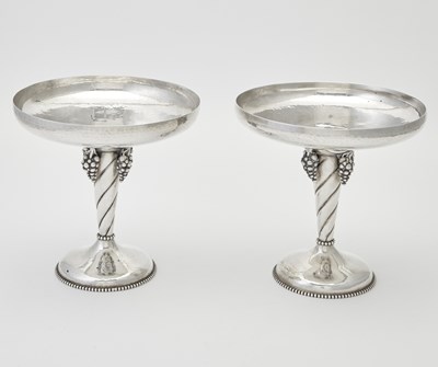 Lot 222 - Pair of American Jensen Style Sterling Silver Compotes