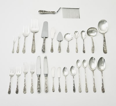 Lot 223 - Assembled Stieff Sterling Silver Repousse Pattern Flatware Service