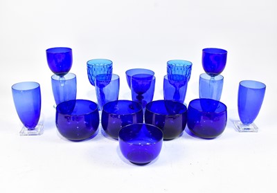 Lot 19 - Group of Blue Glass Table Articles