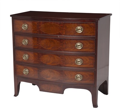 Lot 214 - Baker Federal Style Inlaid Mahogany Chest of Drawers