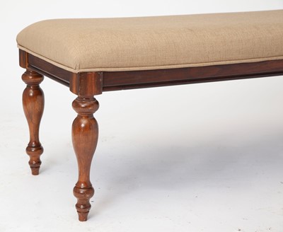 Lot 286 - Italian Walnut Turned Leg Upholstered Bench