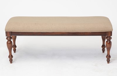 Lot 286 - Italian Walnut Turned Leg Upholstered Bench