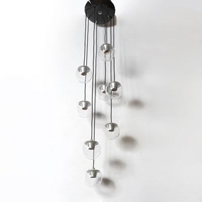 Lot 343 - Gino Sarfatti for Arteluce Metal and Glass Pendant Ceiling Fixture