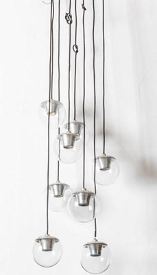 Lot 809 - Gino Sarfatti for Arteluce Mid Century Modern Metal and Glass Pendant Ceiling Fixture