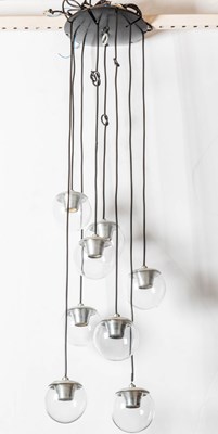 Lot 809 - Gino Sarfatti for Arteluce Mid Century Modern Metal and Glass Pendant Ceiling Fixture